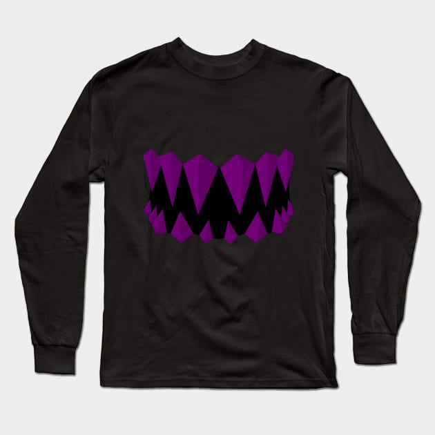 Vector Purple Teeth Long Sleeve T-Shirt by GroxicTinch